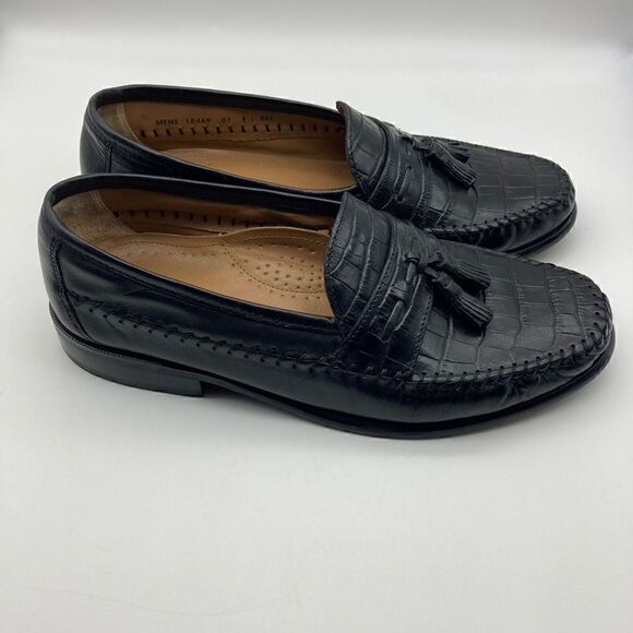Florsheim 18469 Alligator Print Black Leather Men’s Loafers Size 8 1/2 EEE main image 4